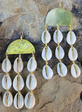 Smooth Cowrie Shell Curtain Earrings