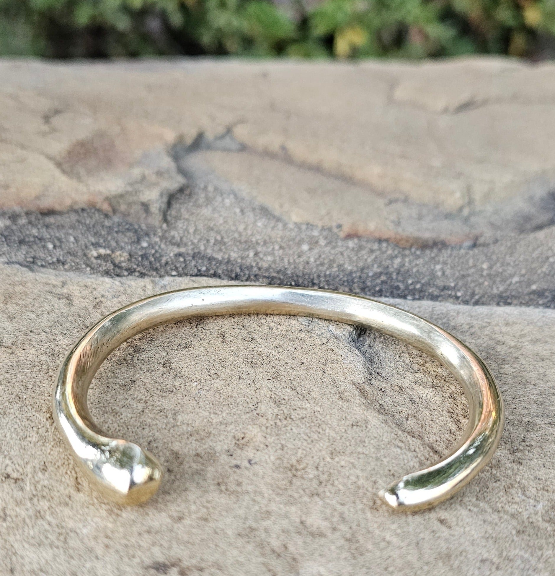 Large Open Tusk Brass Bracelet