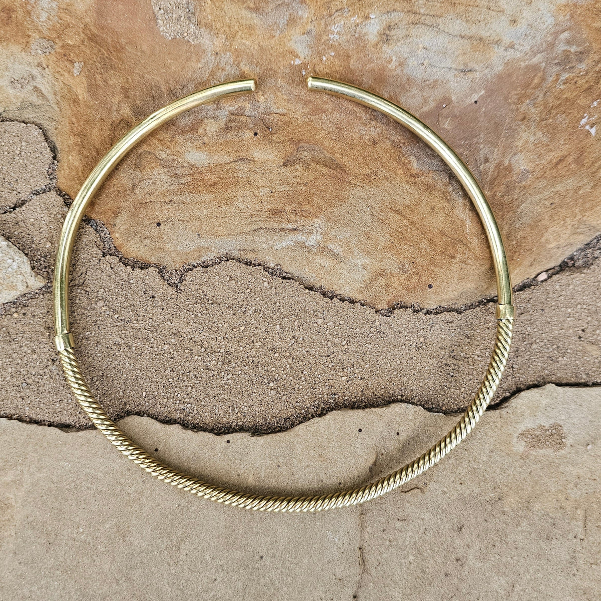 Thin Twisted Brass Choker