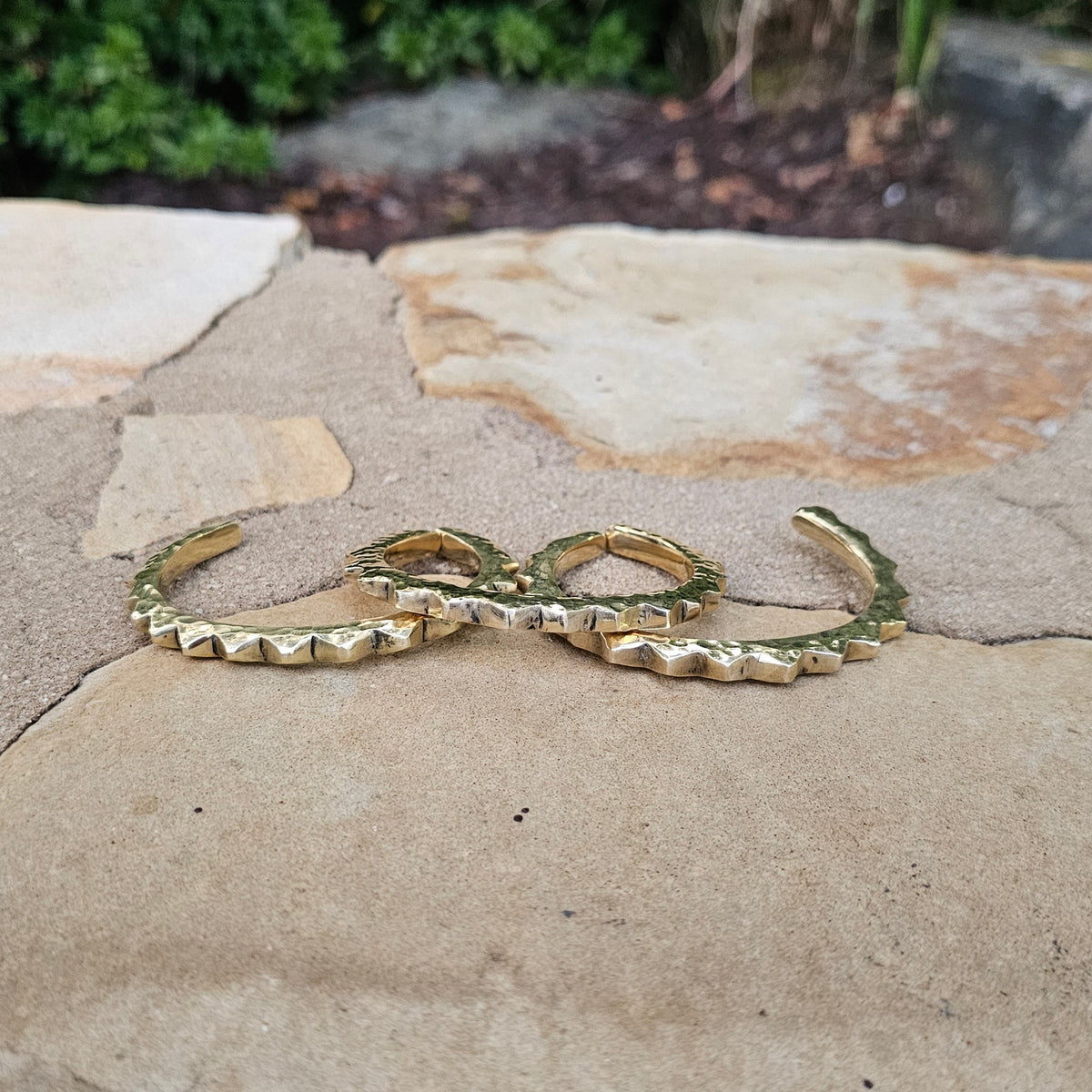 Hammered Sunshine Unisex Brass Cuff