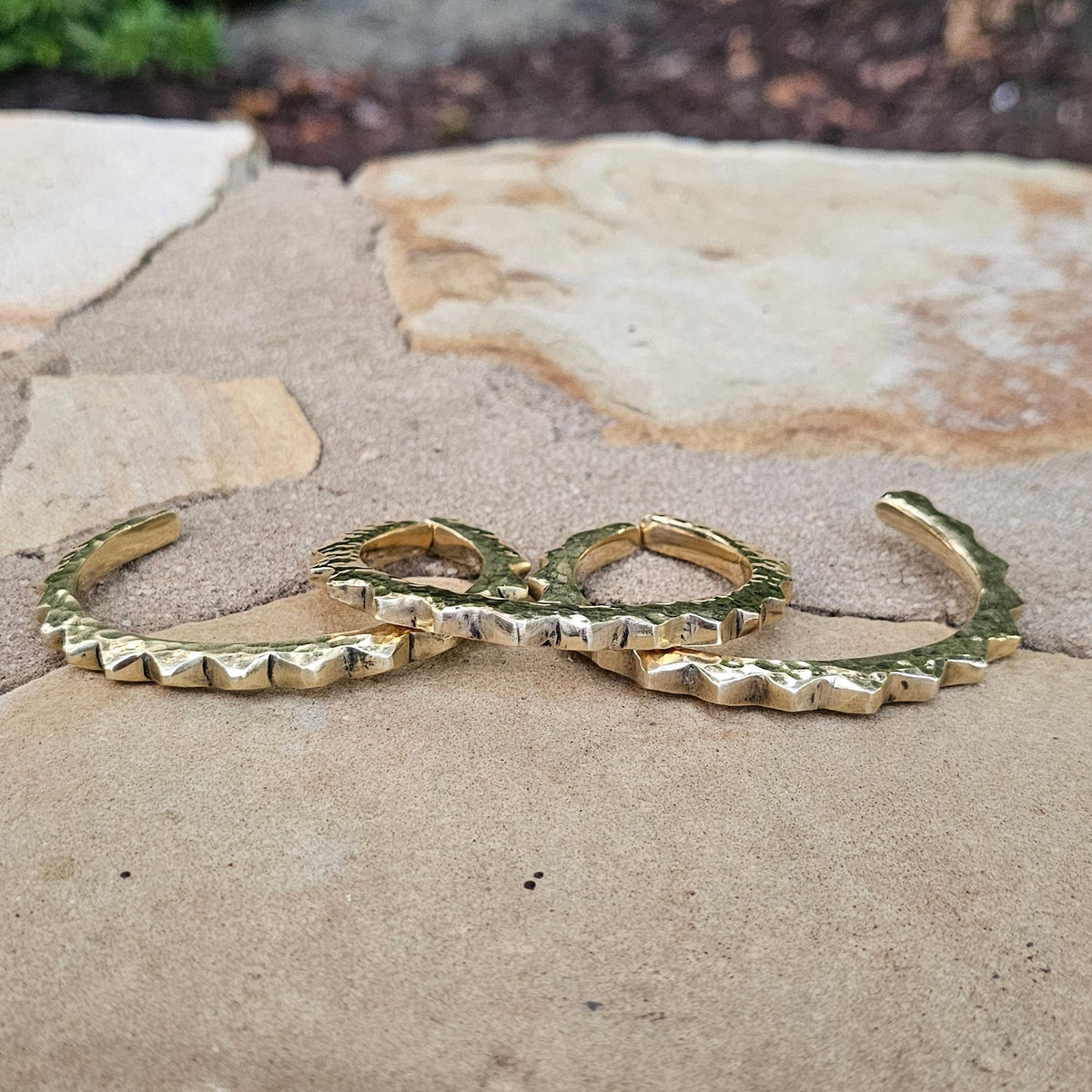 Hammered Sunshine Unisex Brass Cuff