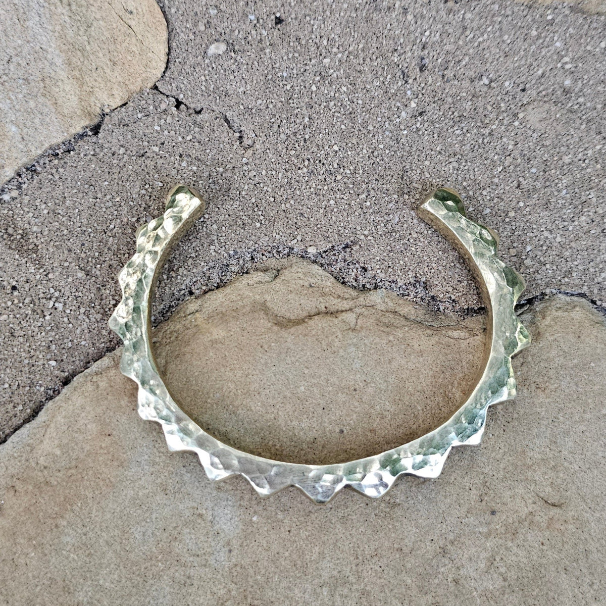 Hammered Sunshine Unisex Brass Cuff