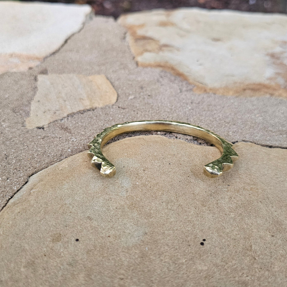 Hammered Sunshine Unisex Brass Cuff