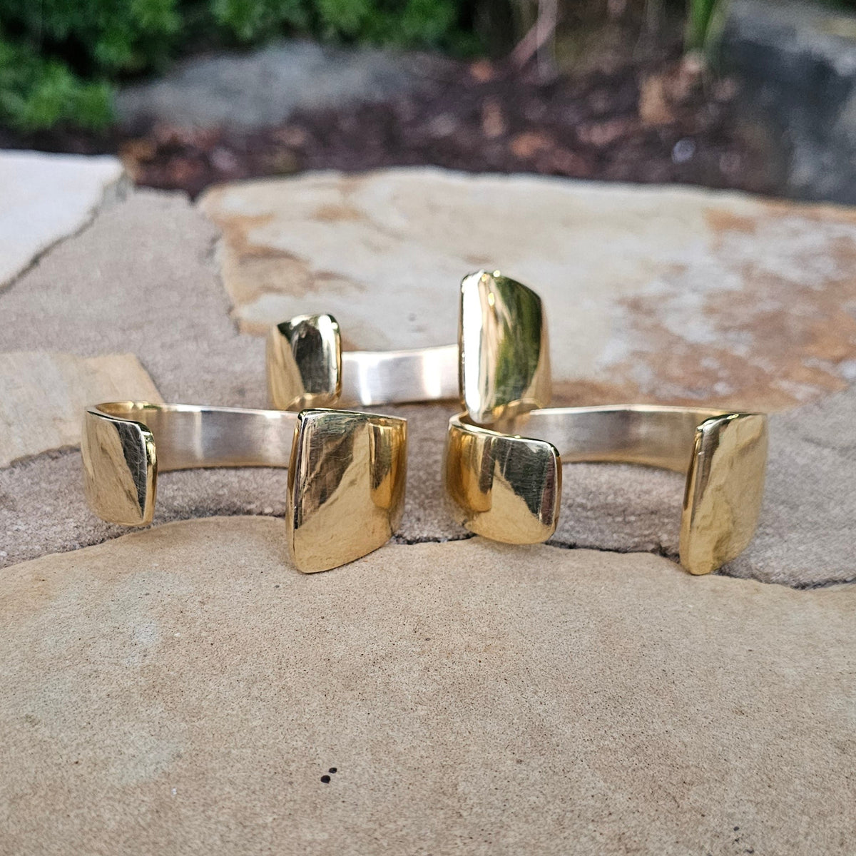 Smooth Open Asymmetrical Brass Cuff