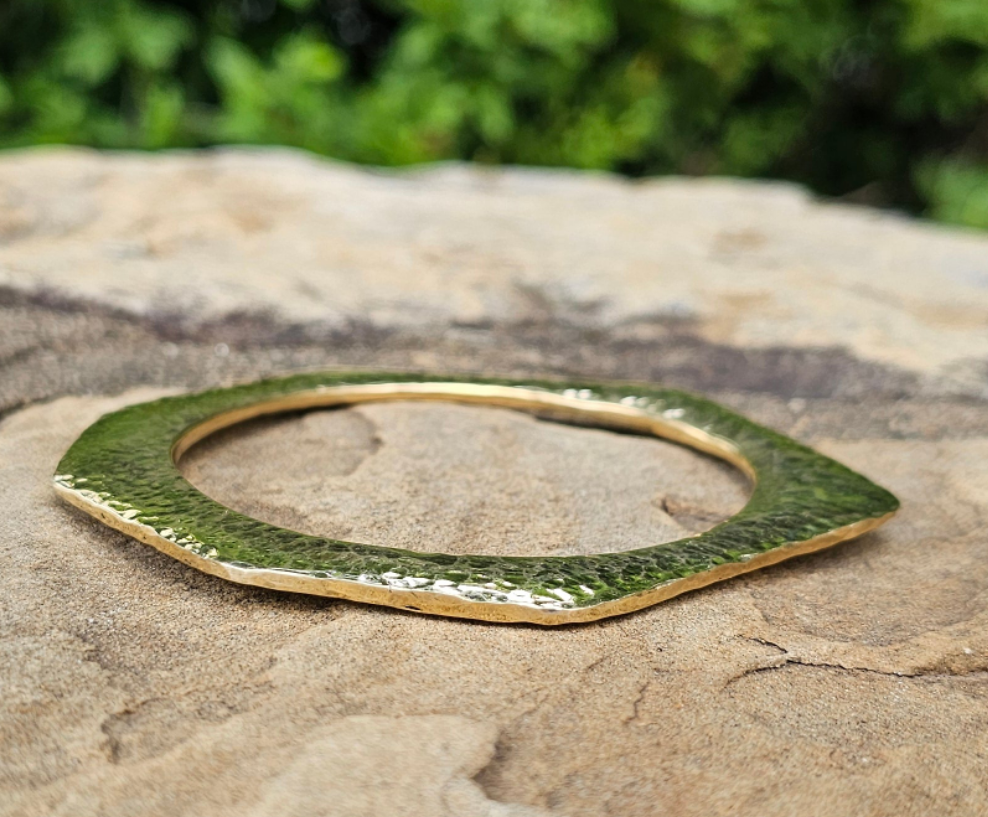 Asymmetrical Unisex Brass Bangle