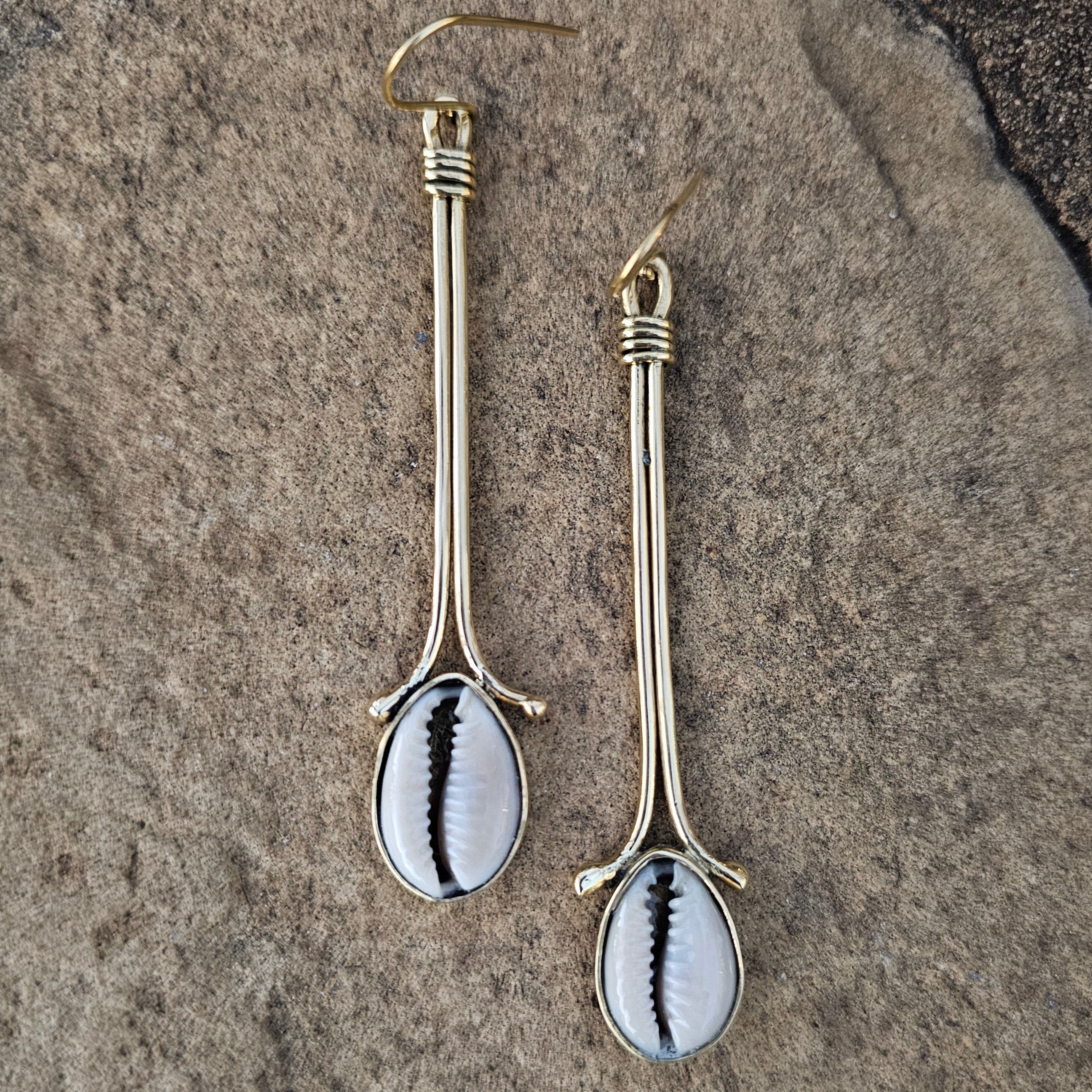 Closed Filigree Cowrie Shell Earrings