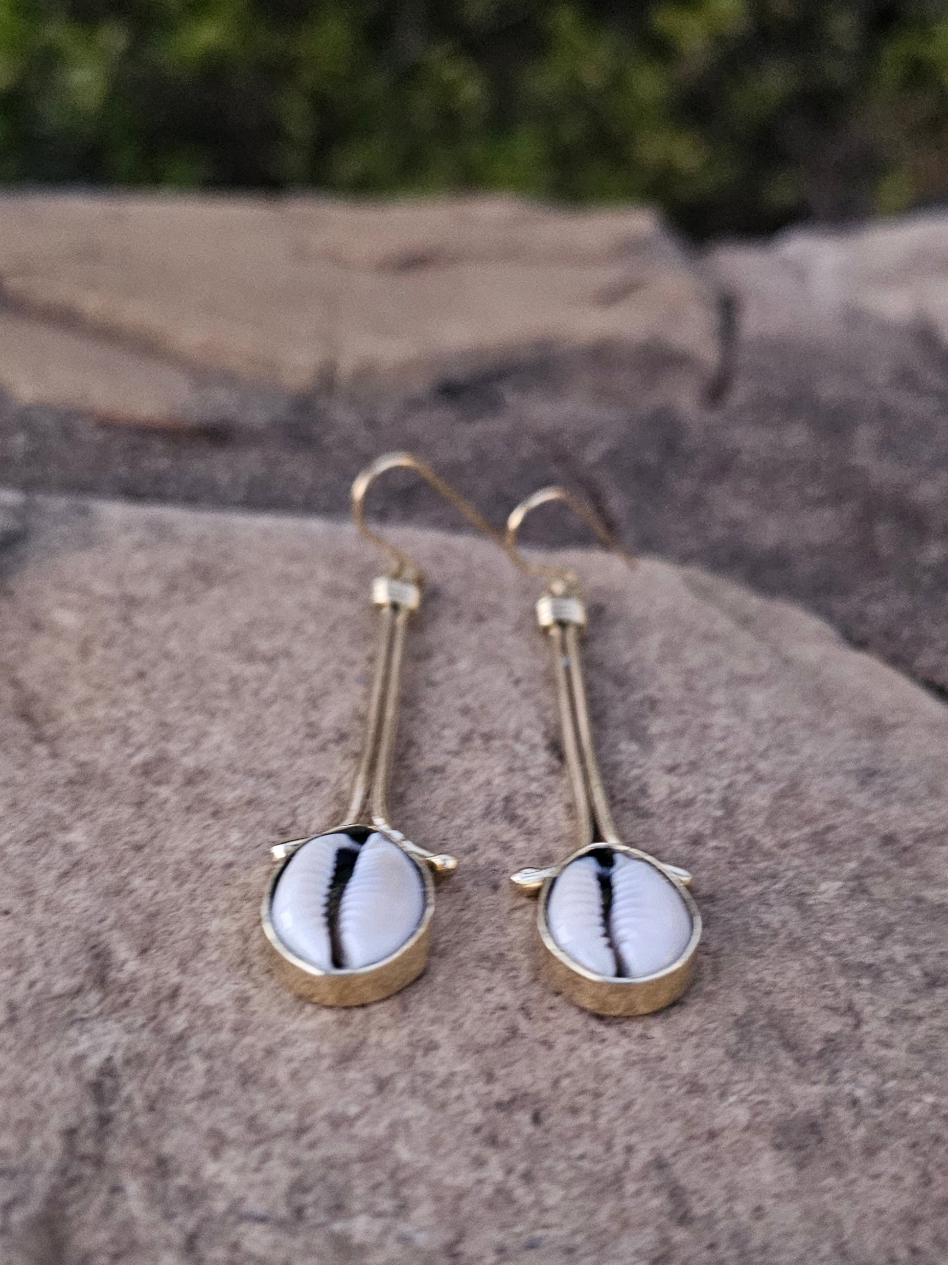 Closed Filigree Cowrie Shell Earrings