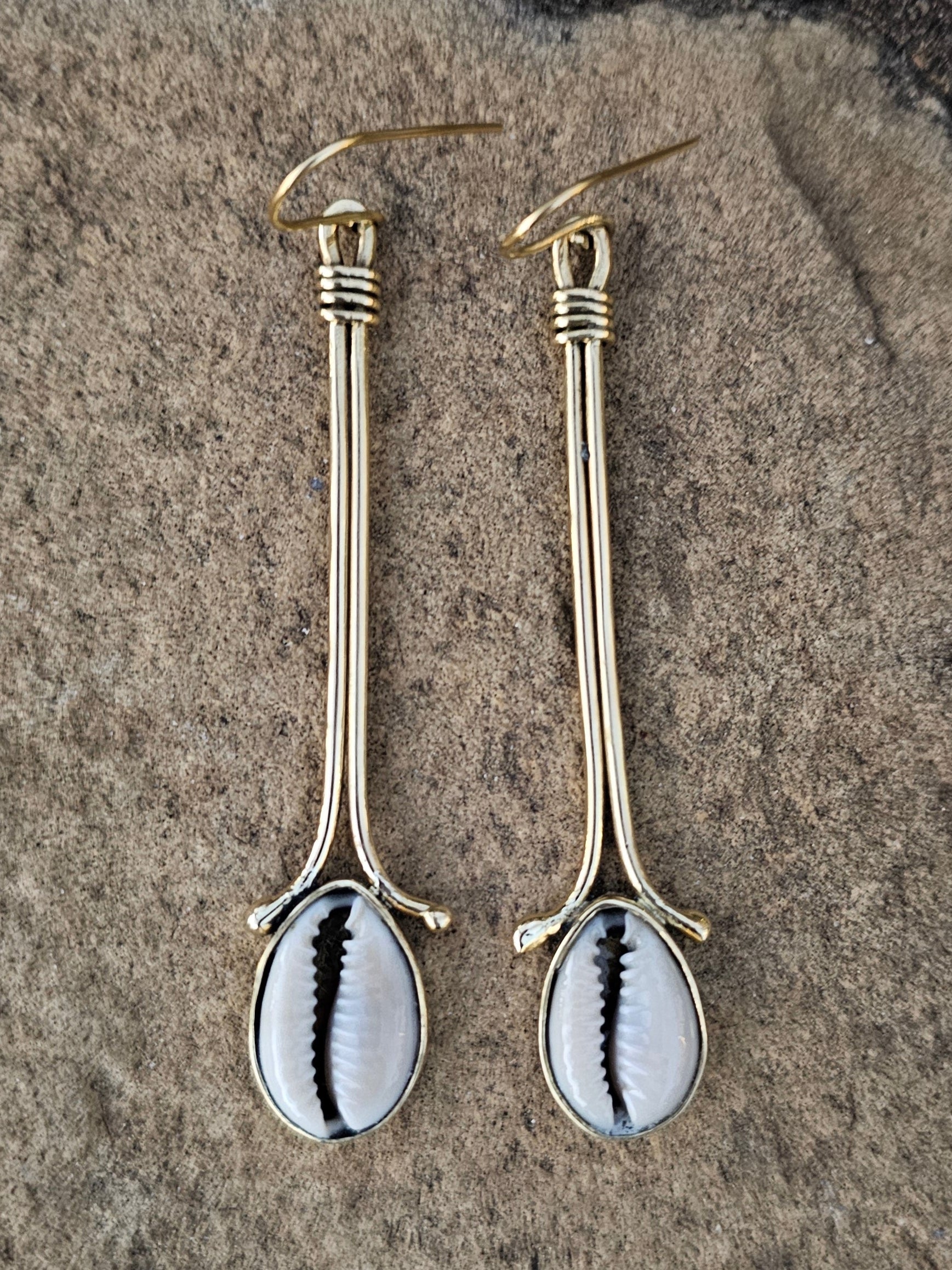Closed Filigree Cowrie Shell Earrings