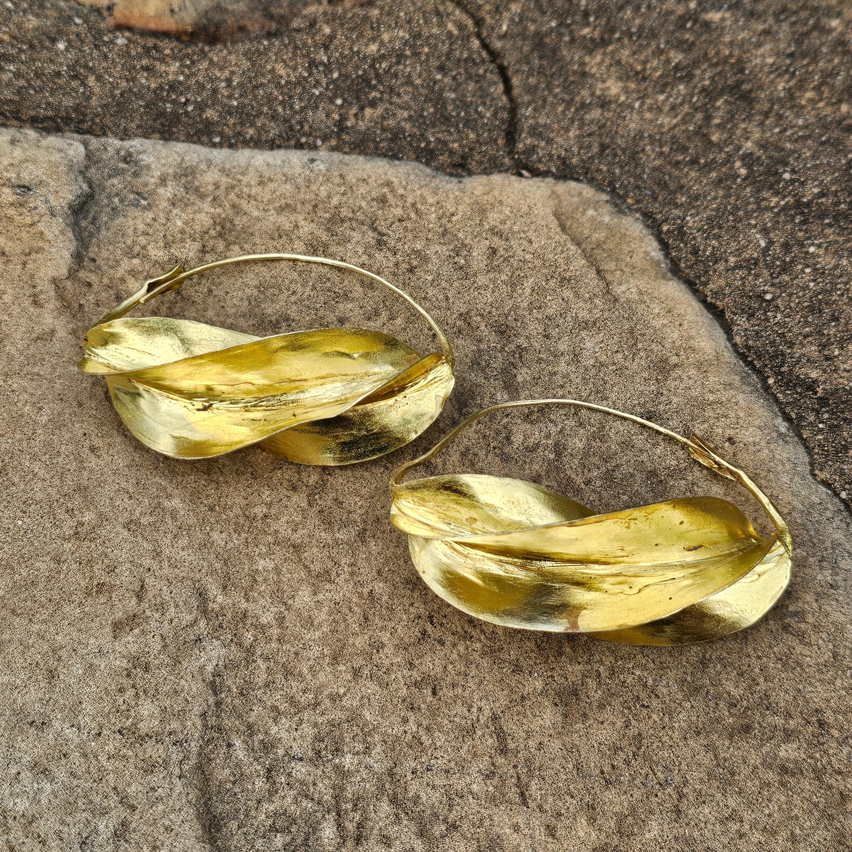 Fulani Hoop Brass Earrings