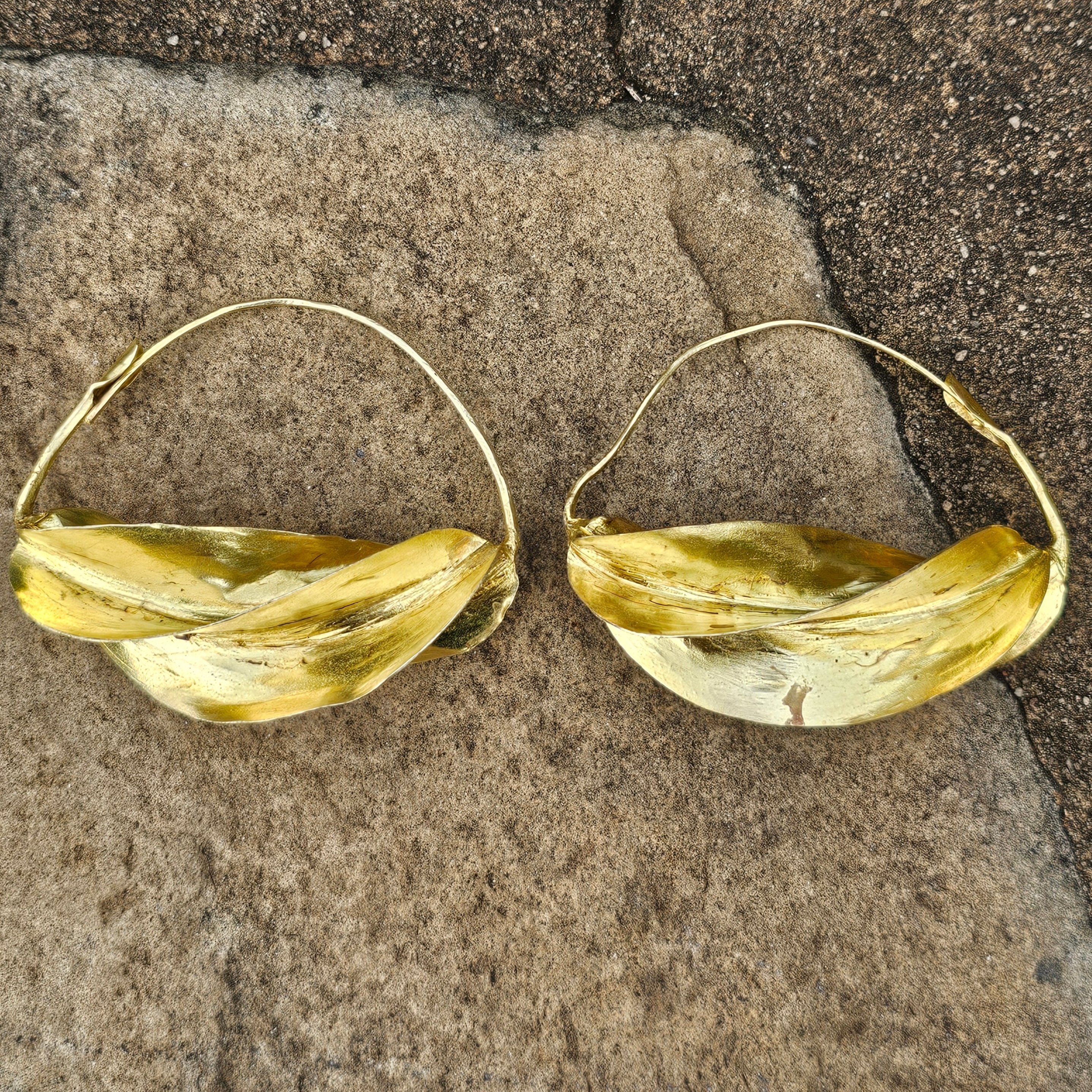 Fulani Hoop Brass Earrings