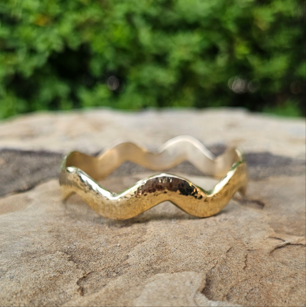 Big Wave Unisex Brass Bangle