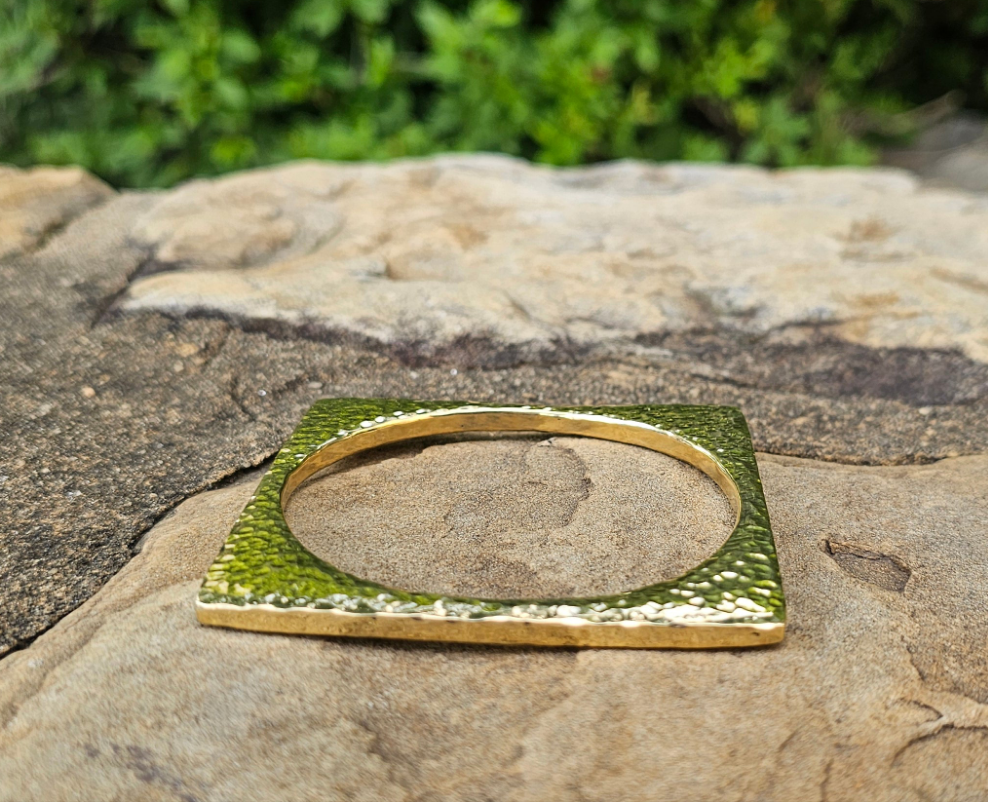 Small Perfect Square Unisex Brass Bangle