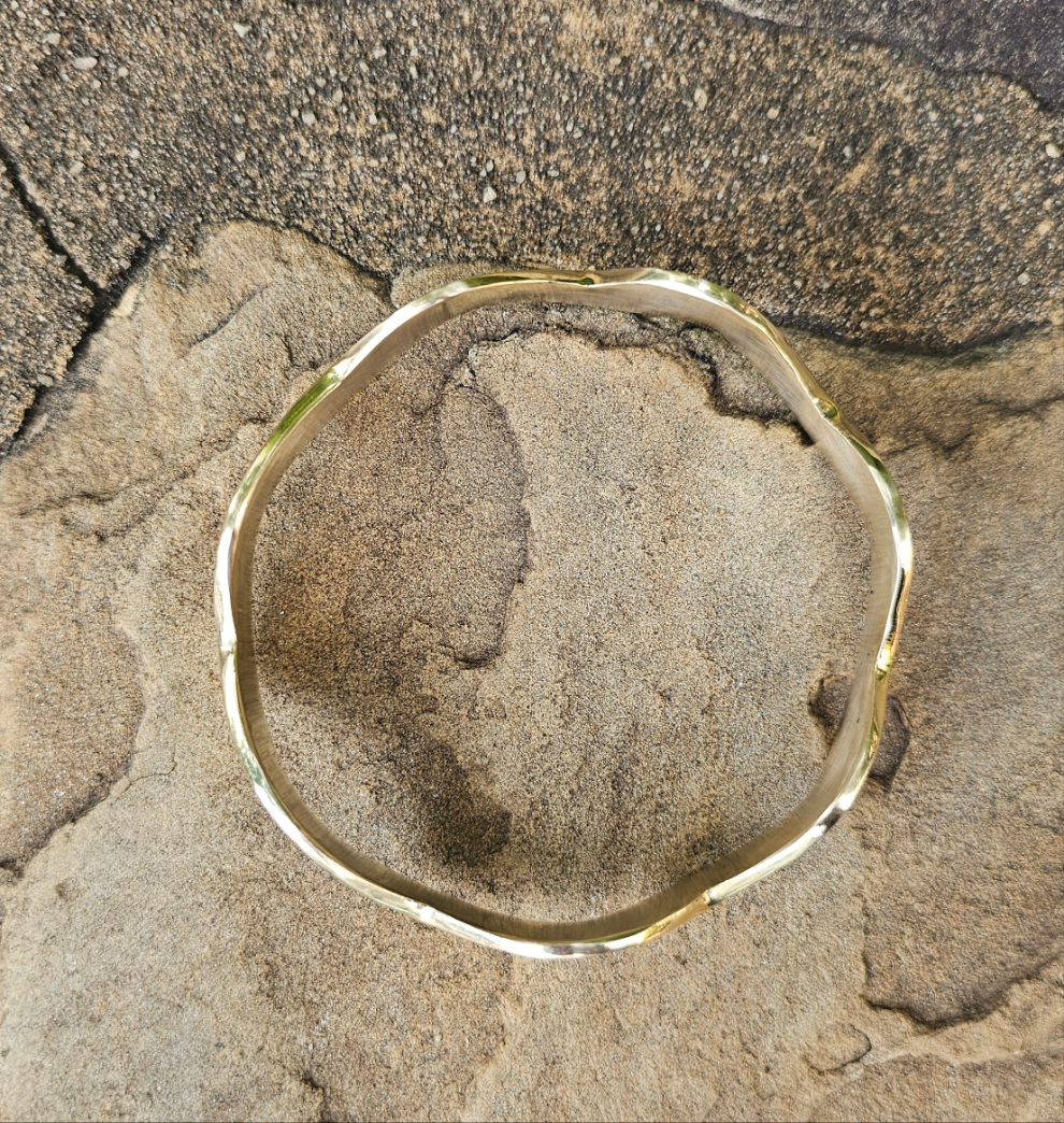 Big Wave Unisex Brass Bangle