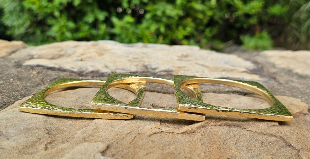 Small Perfect Square Unisex Brass Bangle