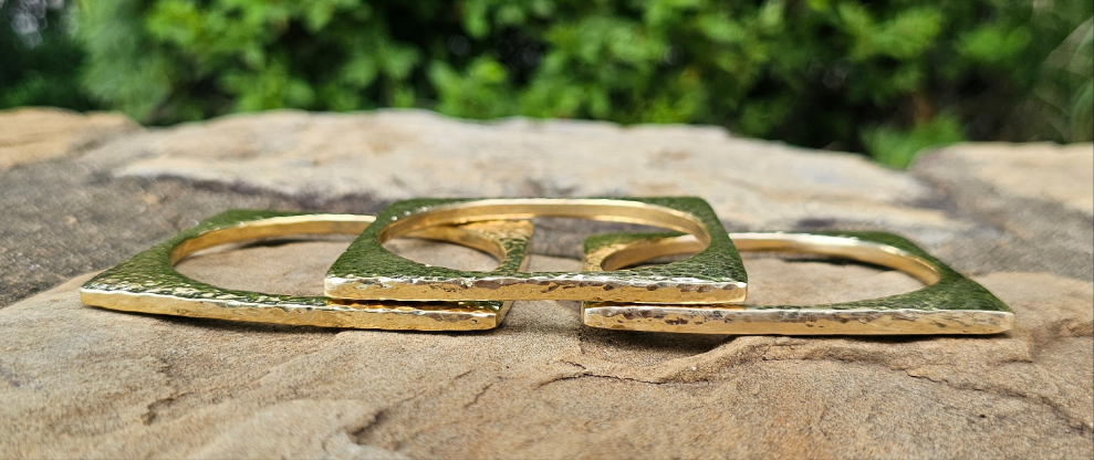 Small Perfect Square Unisex Brass Bangle