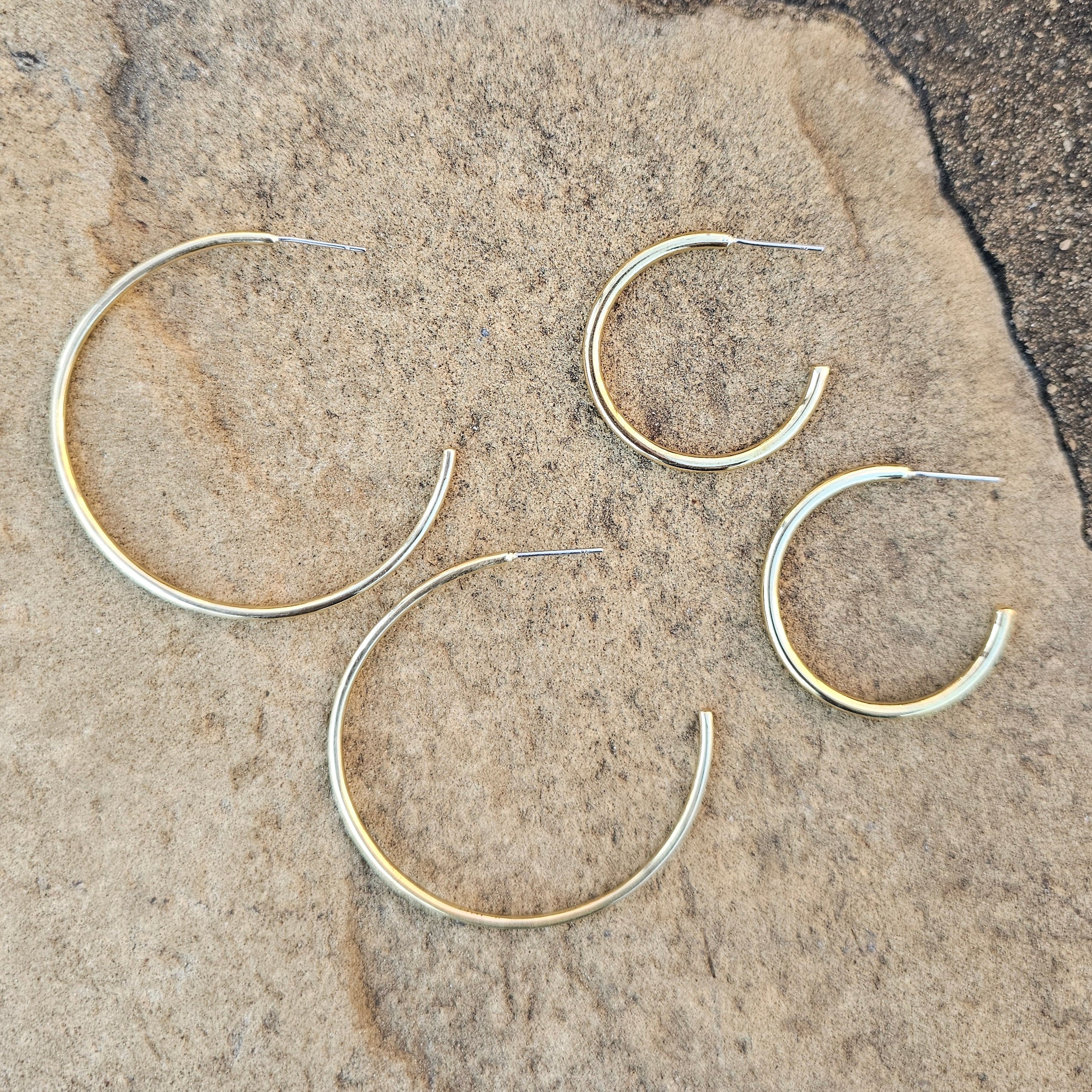 Small Classic Hoop Brass Earrings