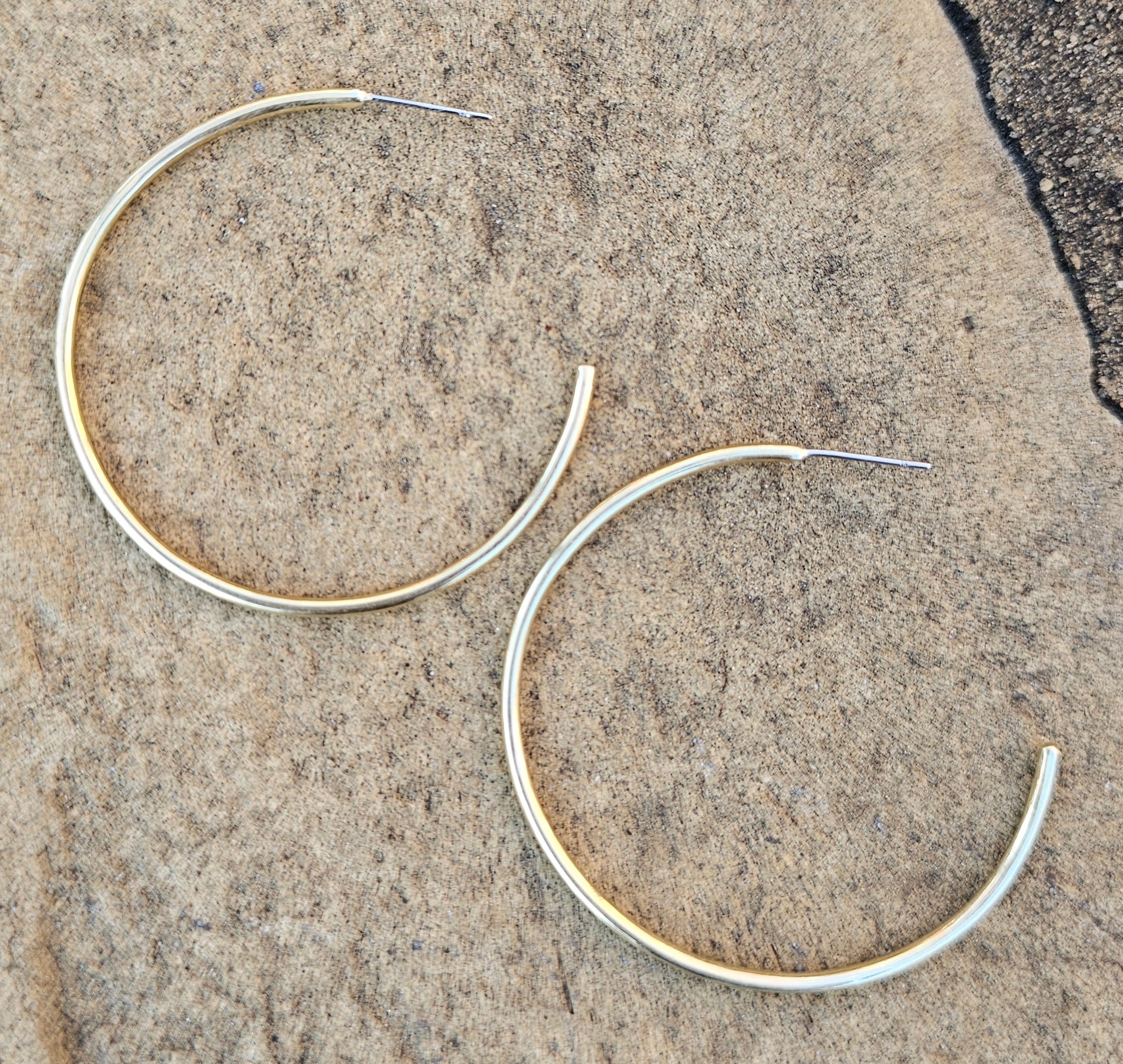 Large Classic Hoop Brass Earrings
