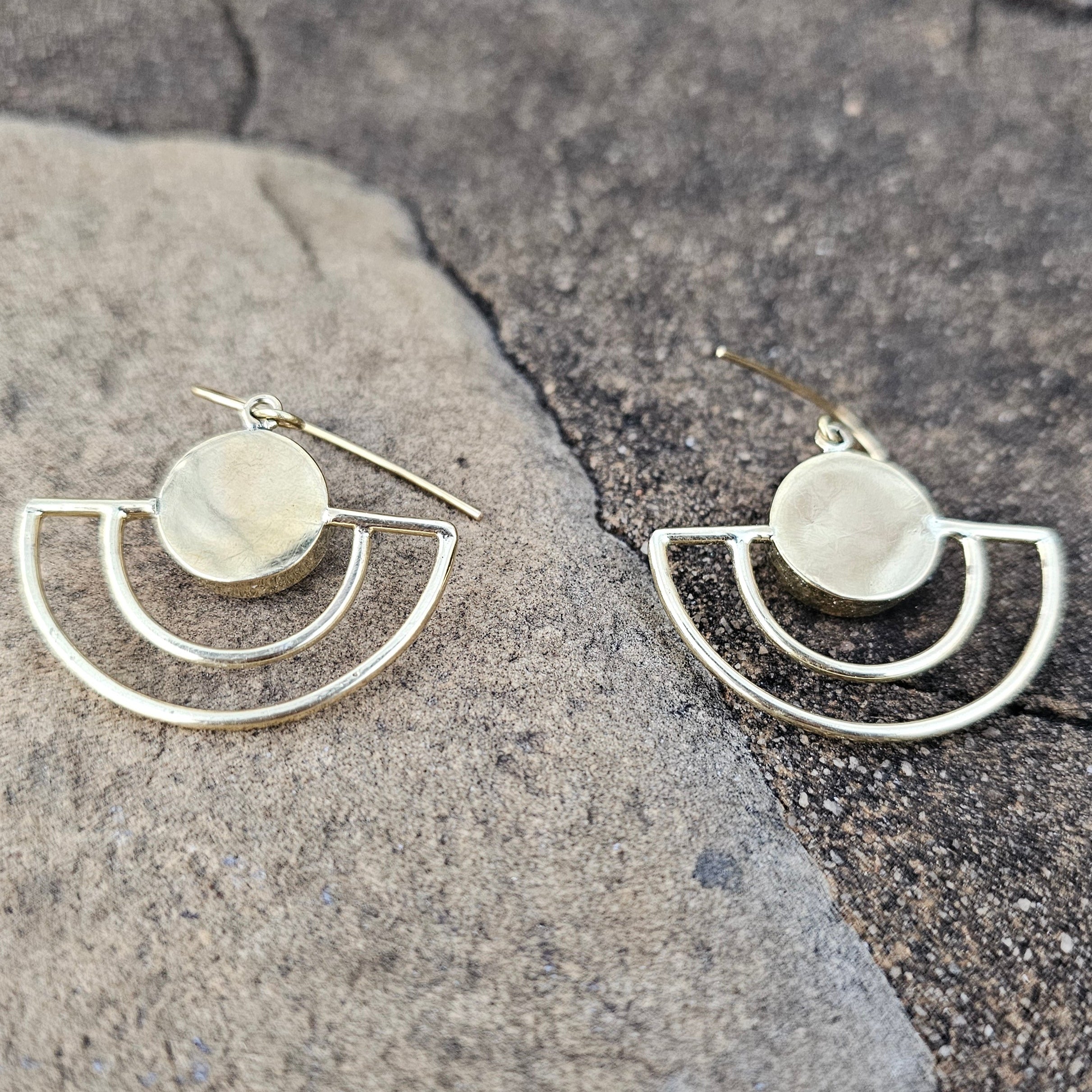 Light Eclipse Brass Earrings