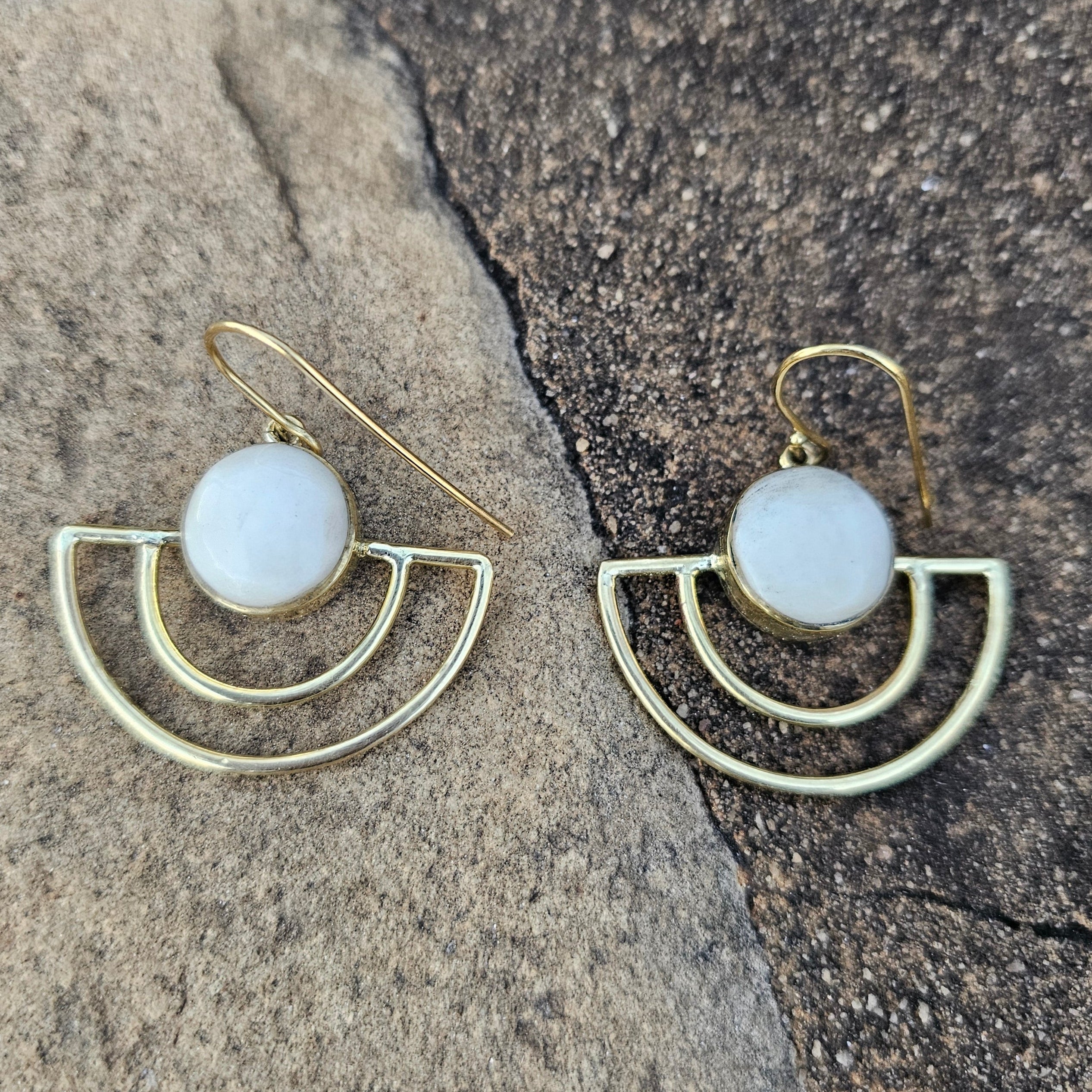 Light Eclipse Brass Earrings