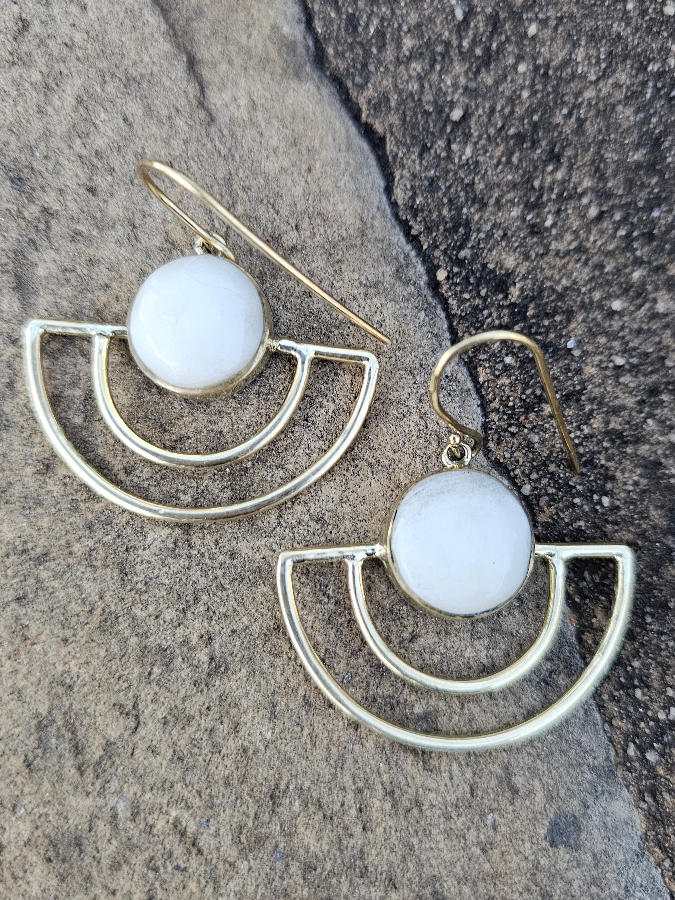 Light Eclipse Brass Earrings