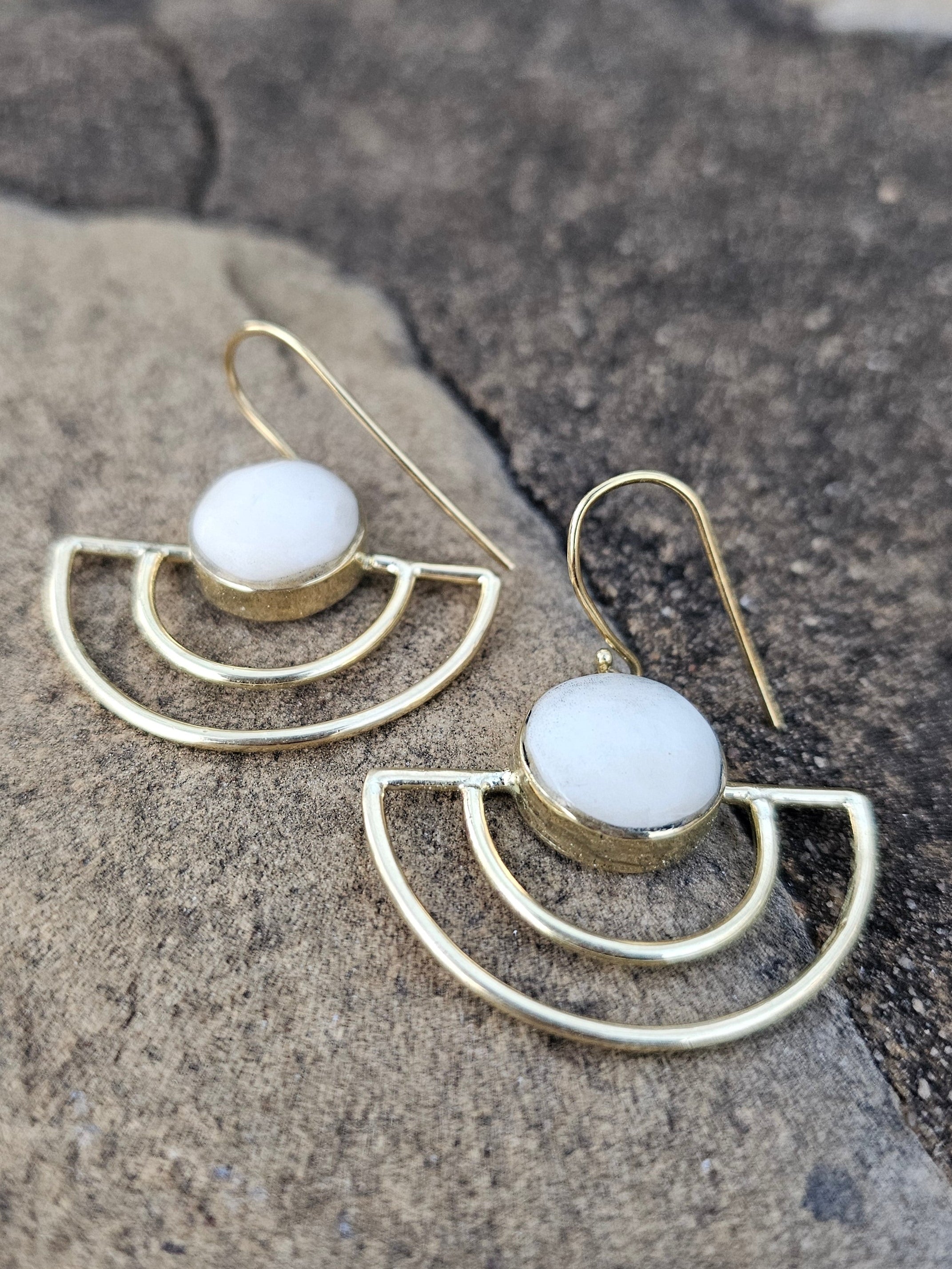 Light Eclipse Brass Earrings