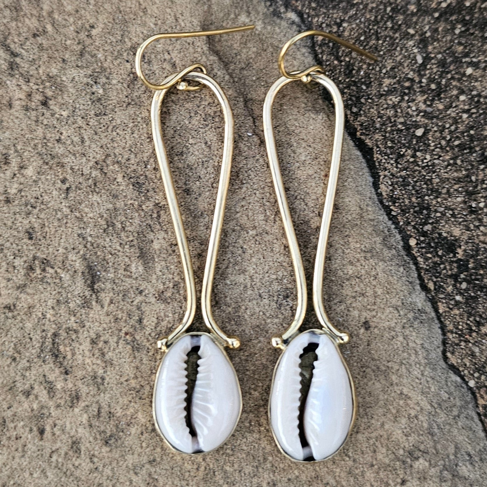 Open Filigree Cowrie Shell Earrings