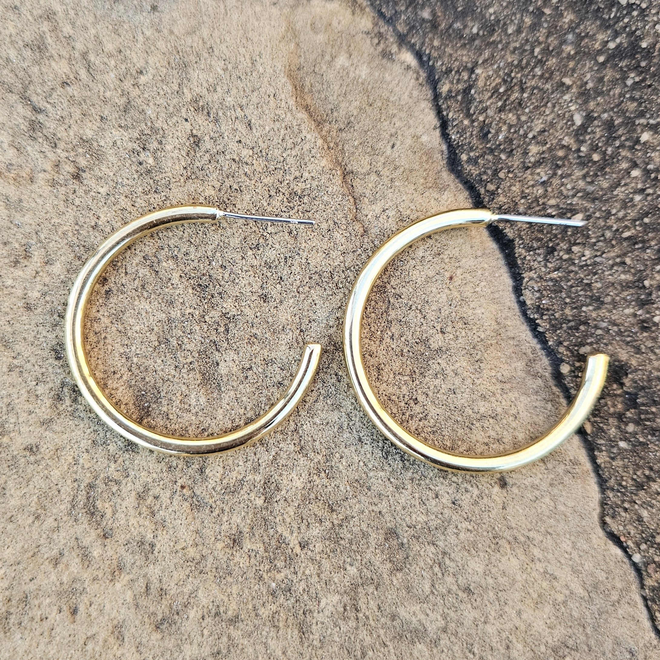 Small Classic Hoop Brass Earrings