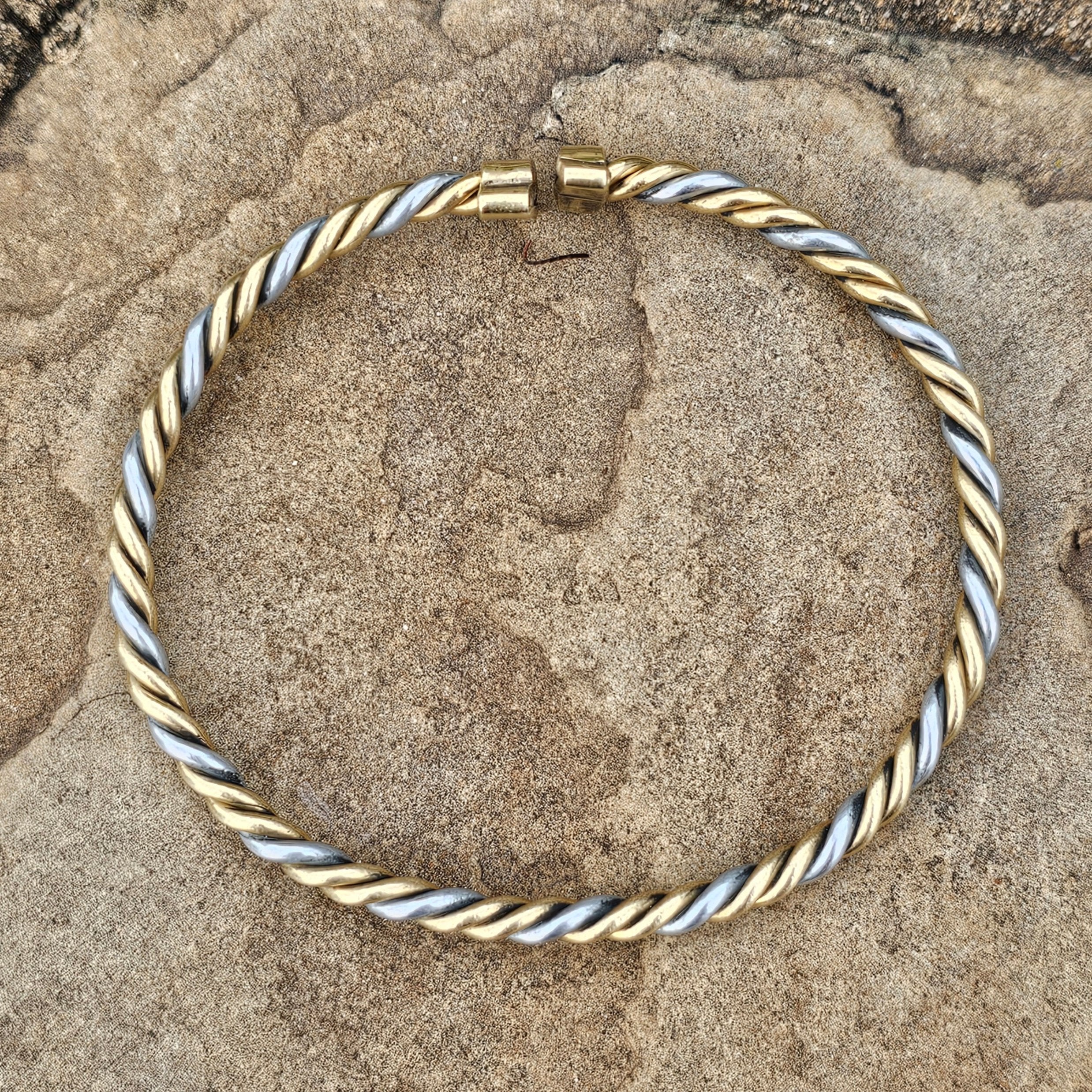 Thin Twist Brass & Aluminum Unisex Bracelet
