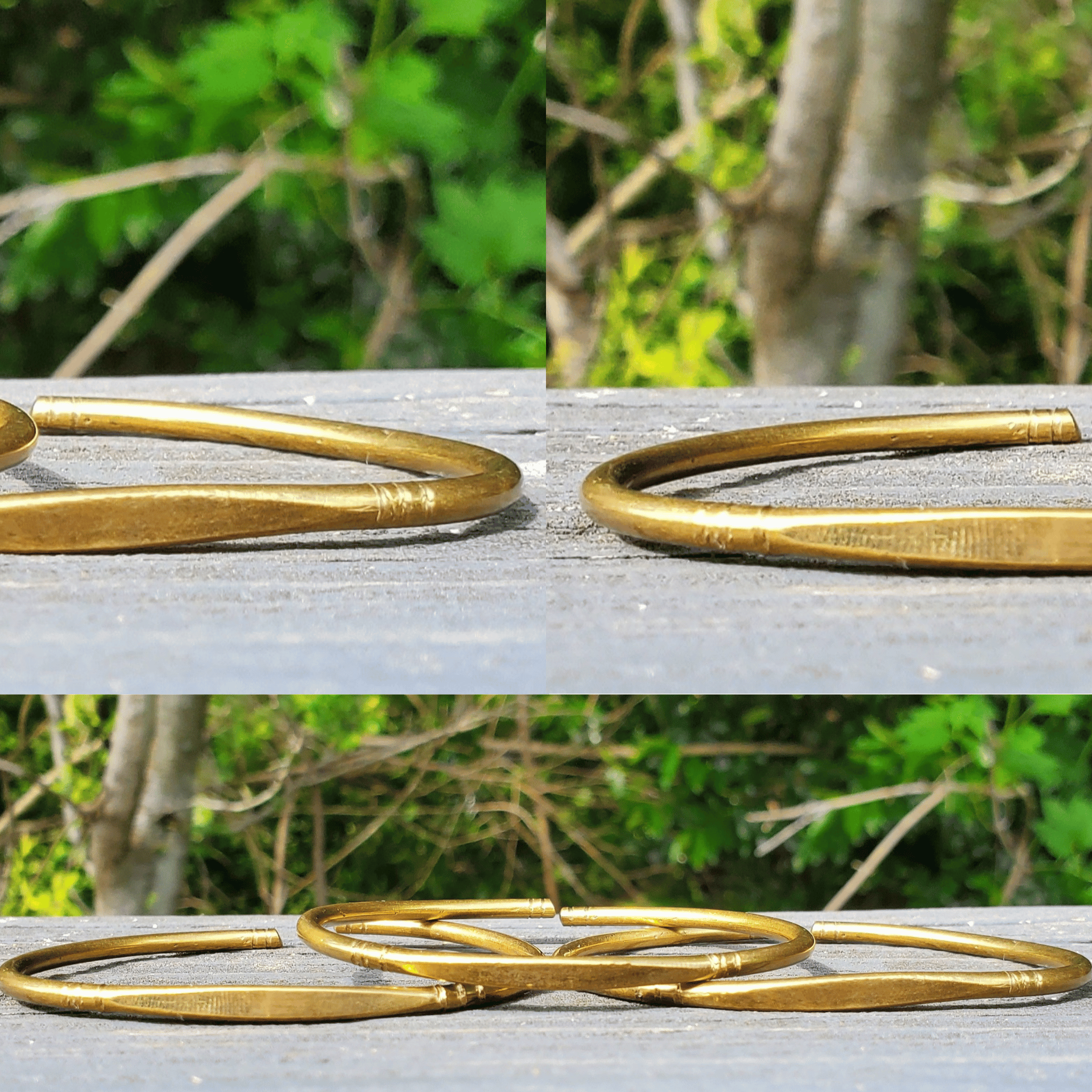 An image of Very slim, smooth brass band for minimalist wear. Shop Kamawe