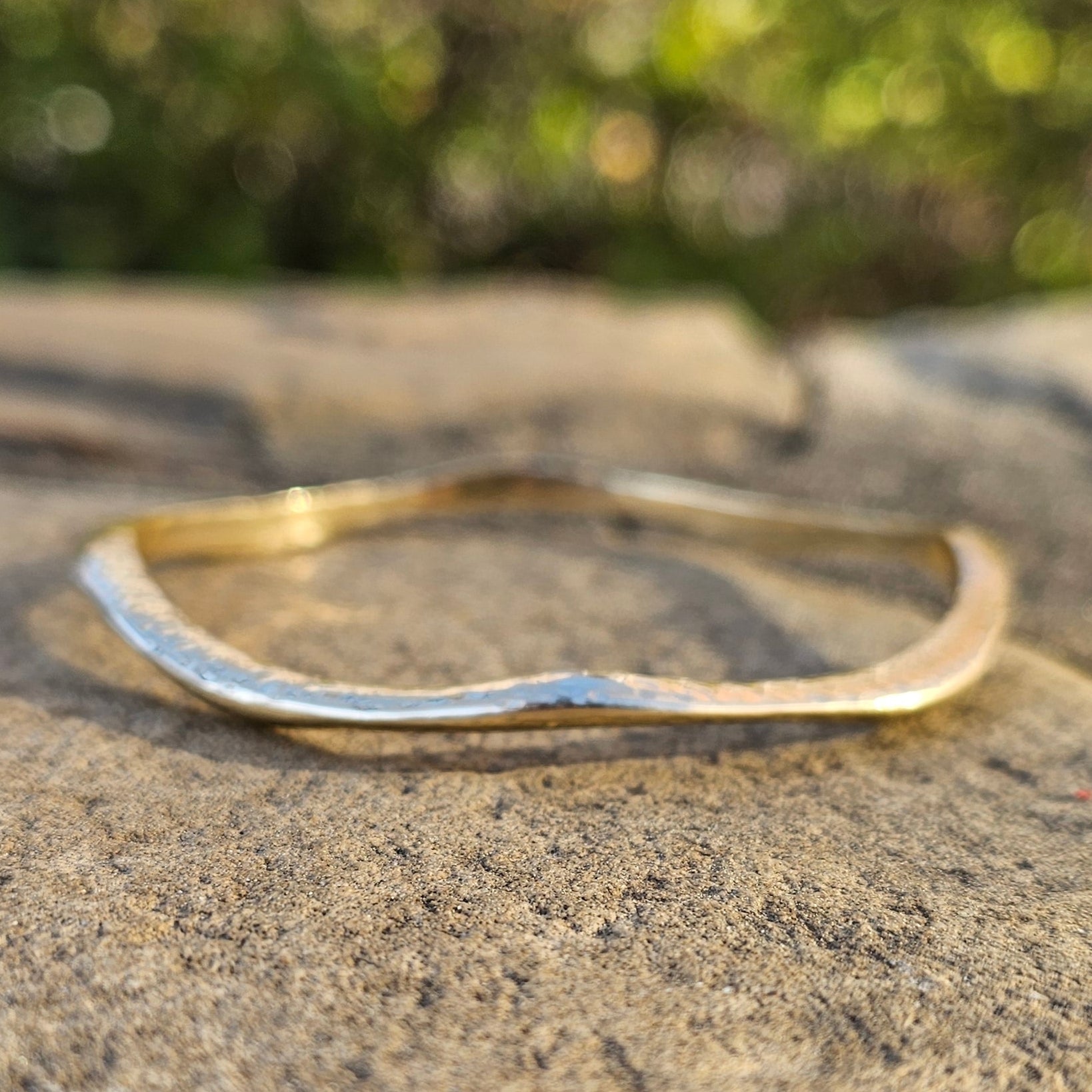 Thin Wave Brass Bracelet