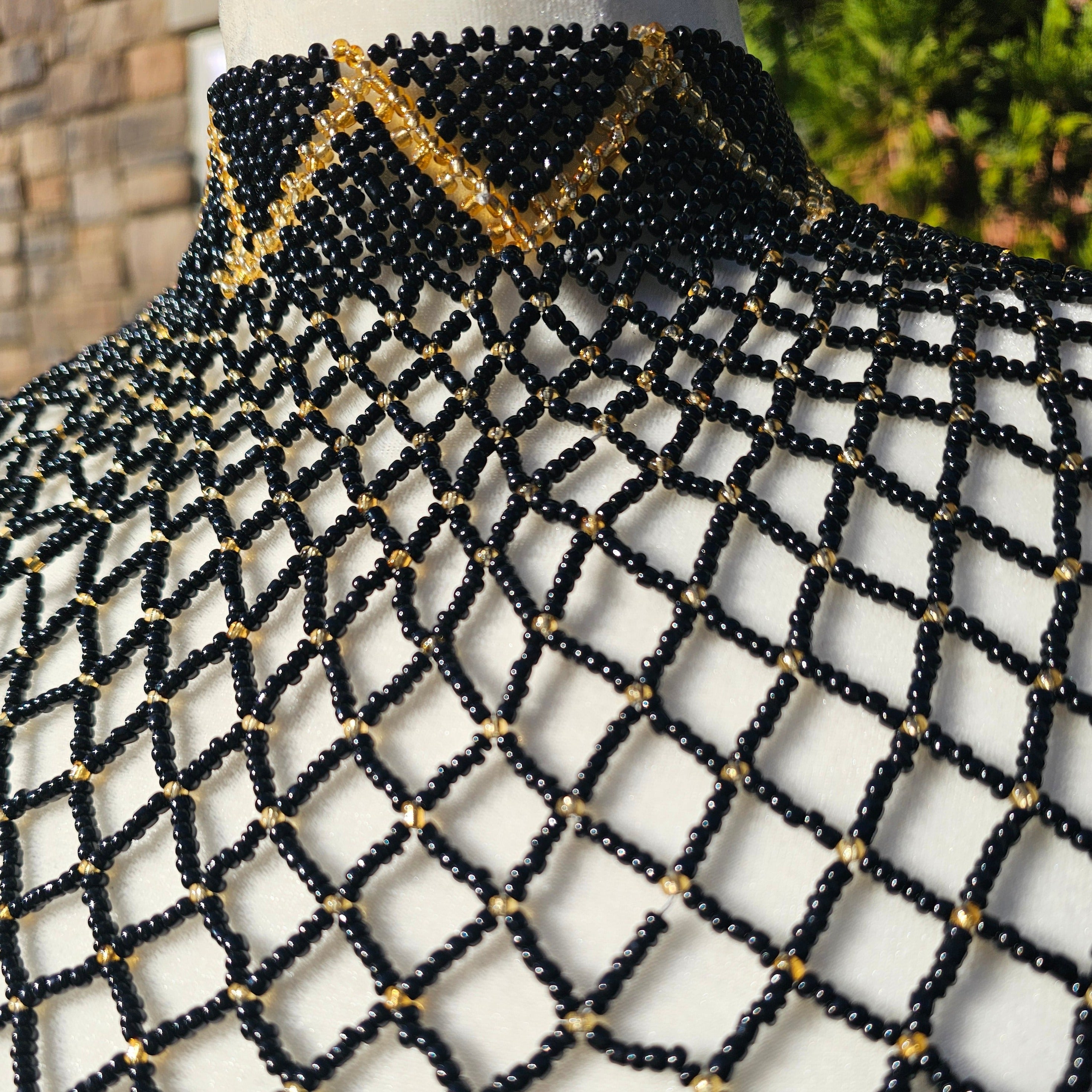 Black & Light Gold Body Necklace