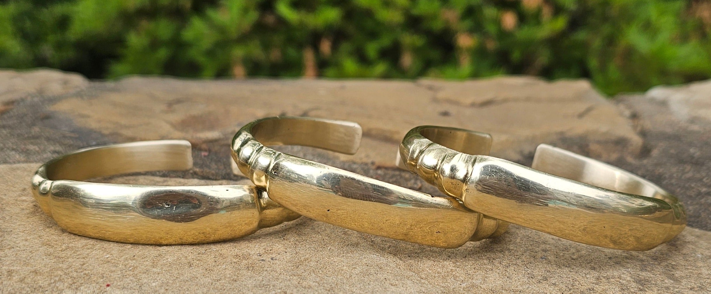 Rounded Warrior Unisex Brass Bracelet