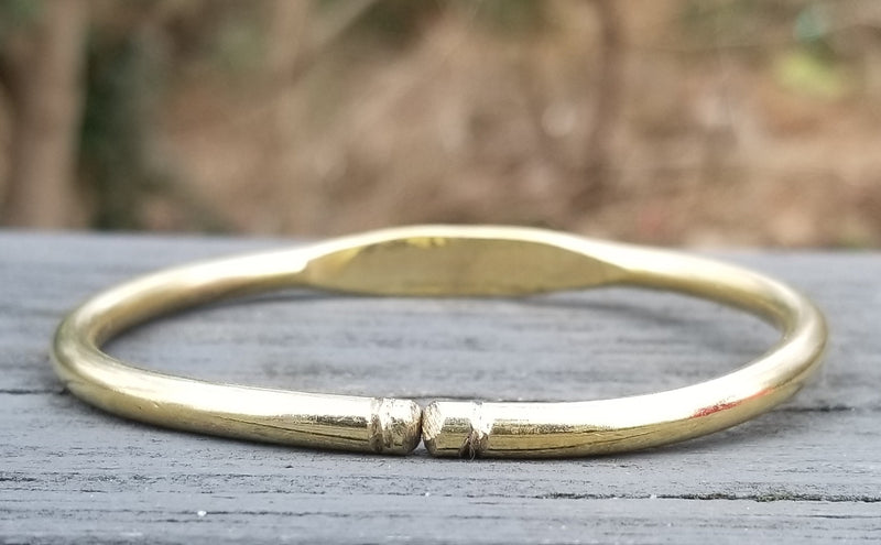 Etched Unisex Brass Bracelet