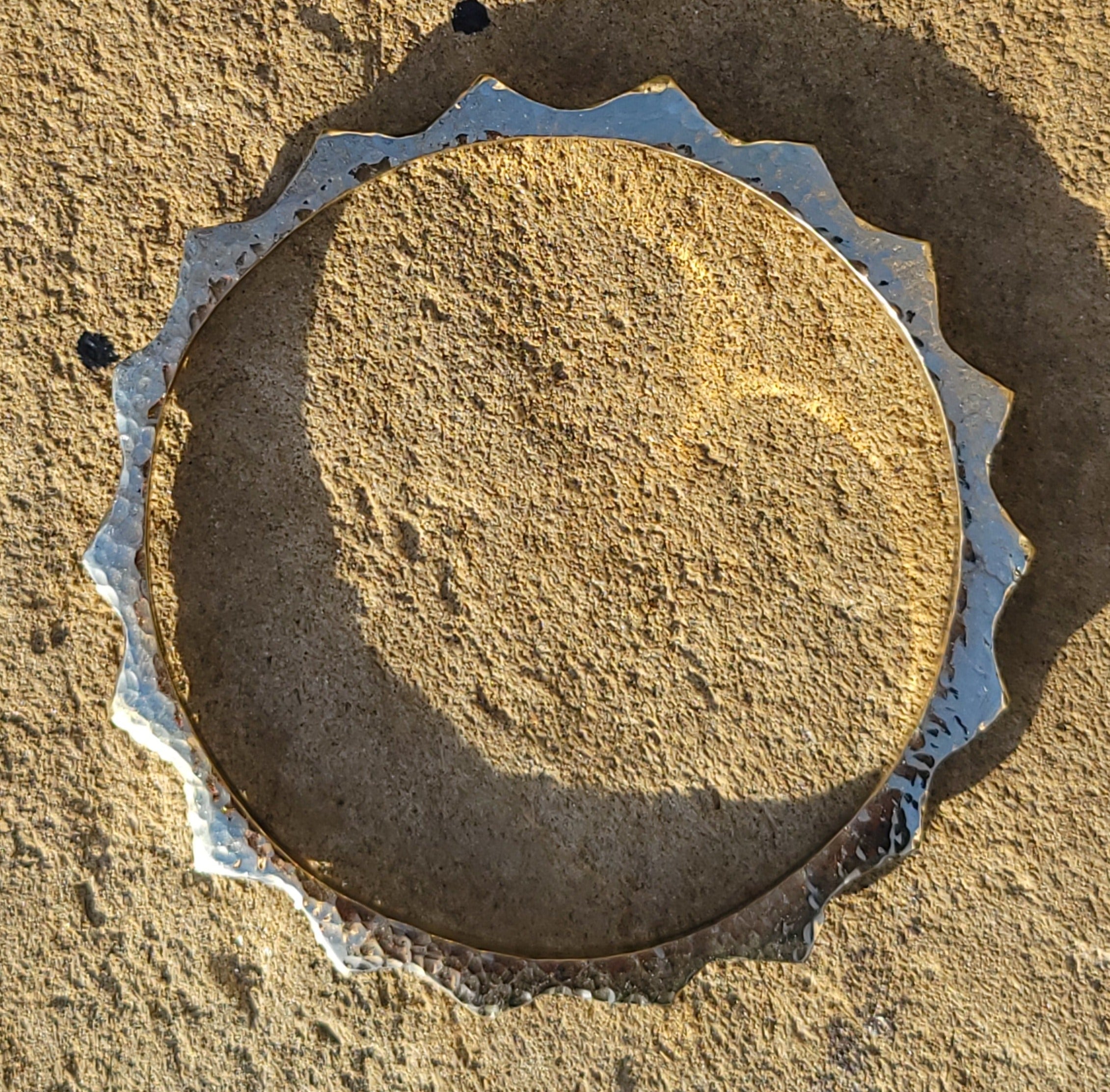 Hammered Sunshine Unisex Brass Bracelet