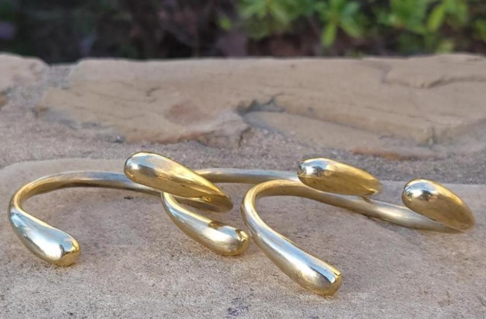 Infinity Interrupted Unisex Brass Bracelet