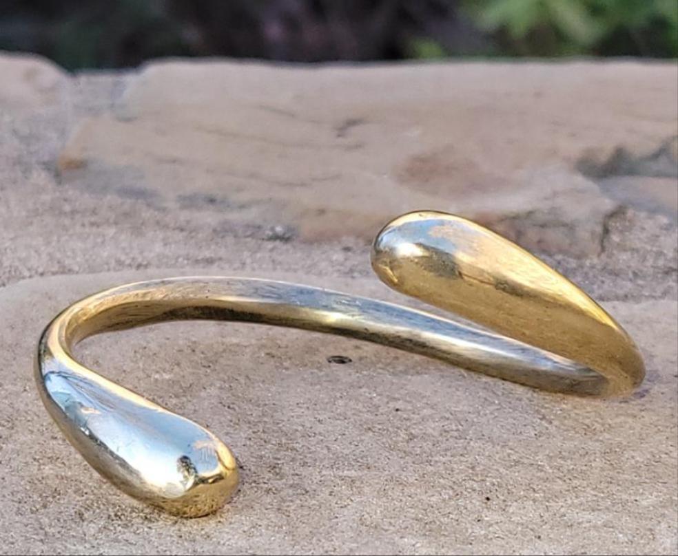 Infinity Interrupted Unisex Brass Bracelet