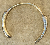 Hammered Lion's Tooth Open Unisex Brass Bracelet