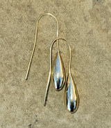 Raindrop Threader Brass Earrings