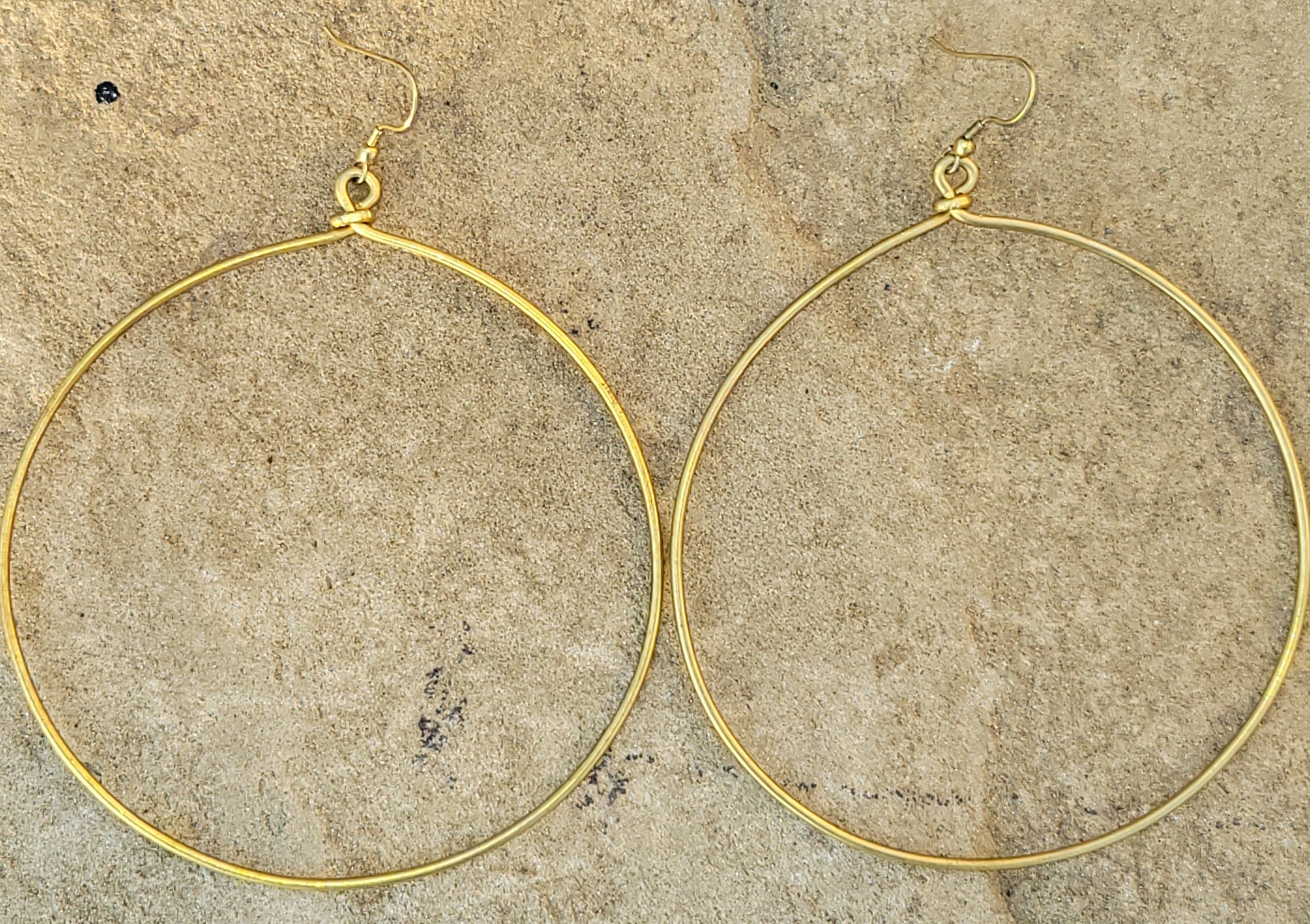 Extra Large Hoop Brass Earrings