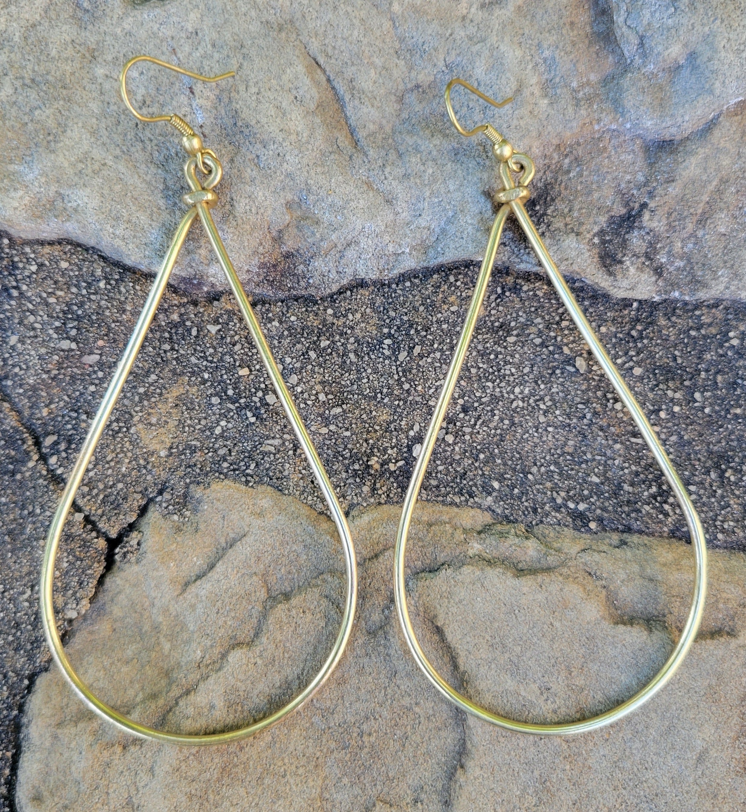 Small Teardrop Brass Earrings