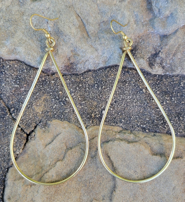 Small Teardrop Brass Earrings