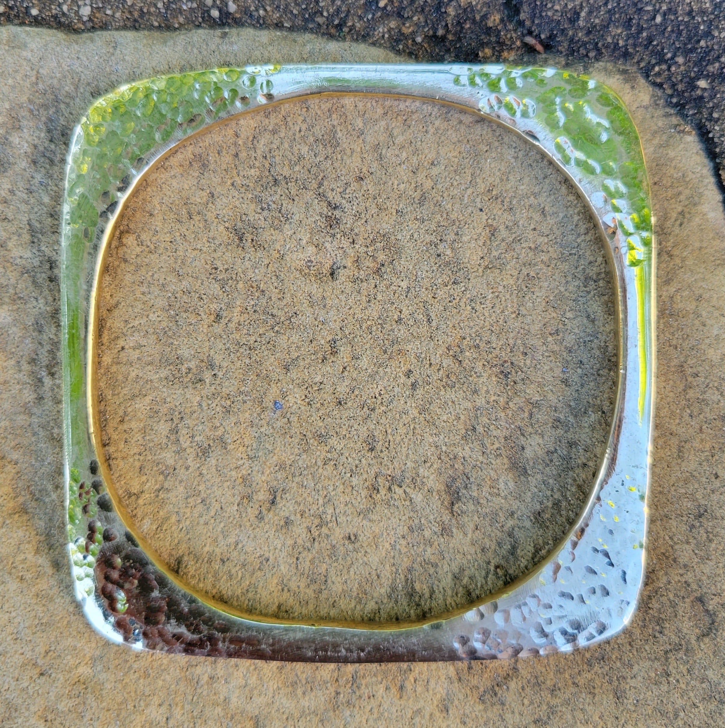 Hammered Square Brass Bracelet
