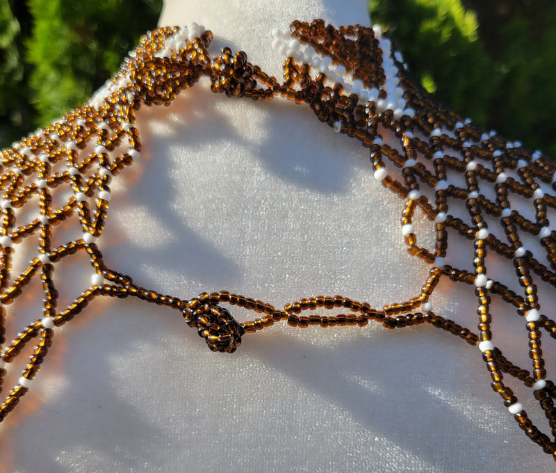 Chocolate & White Body Necklace