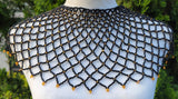 Black & Gold Beaded Collar Necklace
