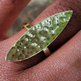 Small Hammered Diamond Adjustable Brass Ring