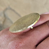 Large Hammered Circle Adjustable Brass Ring