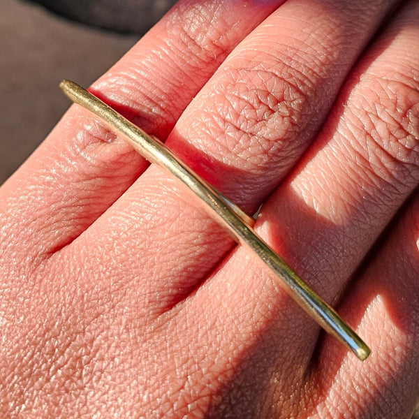 Smooth Arrow Adjustable Brass Ring