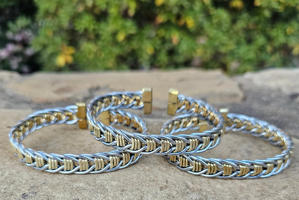 Dual Tone Brass and Aluminum Bracelet