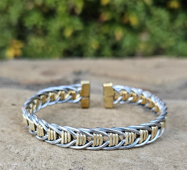 Dual Tone Brass and Aluminum Bracelet