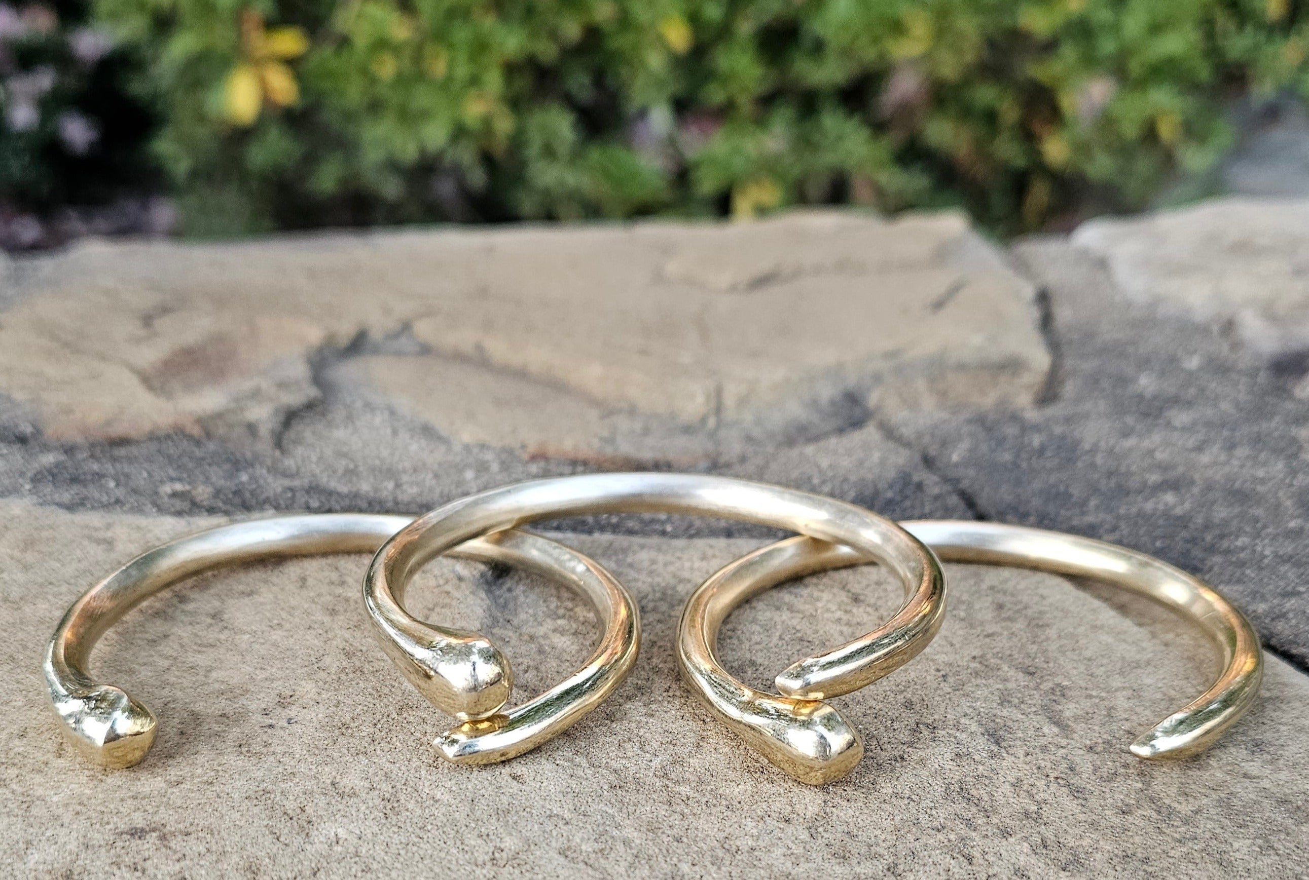 Large Open Tusk Brass Bracelet